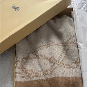 Ralph Lauren Tan and Brown Equestrian scarf / wrap